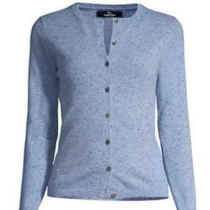 Lands End PS 'blue donegal heather' cashmere cardigan